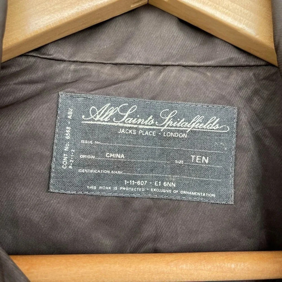 All Saints Spitalfields Bevin Trench dress sz 10 - Picture 4 of 13
